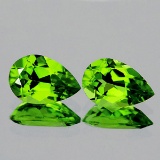 Natural Top Green Peridot Pair 12x8 MM {Flawless-VVS1}