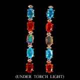 Natural Untreated Multi Color Opal Earrings