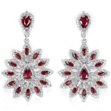 Natural RED RUBY PEAR-MARQUISE Earrings