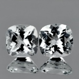 Natural  Diamond White Aquamarine Pair 6.50 MM - FL