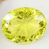 Certified Carved Lemon Citrine 133 Carats