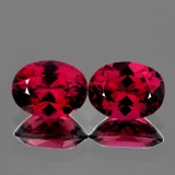 Natural Pink Red Rhodolite Garnet Pair - Flawless