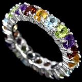 Natural AMETHYST PERIDOT CITRINE TOPAZ Ring