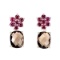 Unheated Antique Smoky Quartz & Rhodolite Earrings