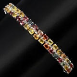 Natural Fancy Colors Sapphire 99.32 Ct Bracelet