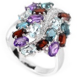 Natural Multi Gemstone Ring