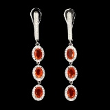 Natural Top Rich Orange Fire Opal Earrings