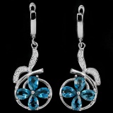 LONDON BLUE TOPAZ & WHITE CZ STERLING silver Earrings