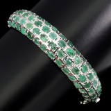 Natural Top Rich Green Emerald 113.45 Ct Bangle