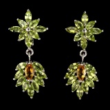Natural Marquise Yellow Citrine & Peridot 58 Ct Earring