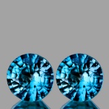 Natural Blue Cambodian Zircon Pair 6.50 MM - FL