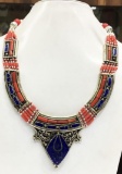 Tibet Natural Stone Tribal Queen Royal Necklace