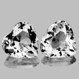 Natural Diamond White Aquamarine Heart Pair 7.50 MM