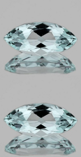 MARQUISE NATURAL LIGHT SKY BLUE AQUAMARINE PAIR
