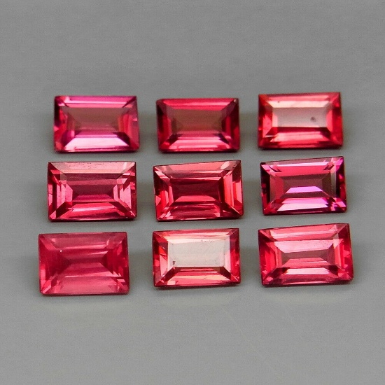 Natural Cherry Pink Rhodolite Garnet Africa 9Pcs/6.69Ct