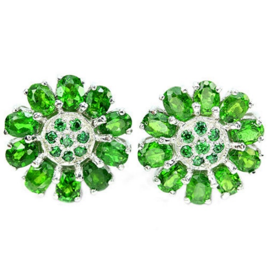 NATURAL GREEN CHROME DIOPSIDE Earrings