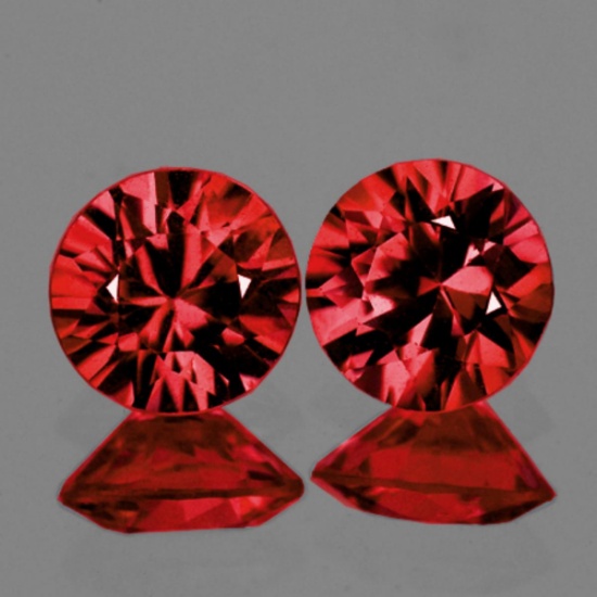 Natural AAA Fire Pinkish Orange Rhodolite Garnet Pair