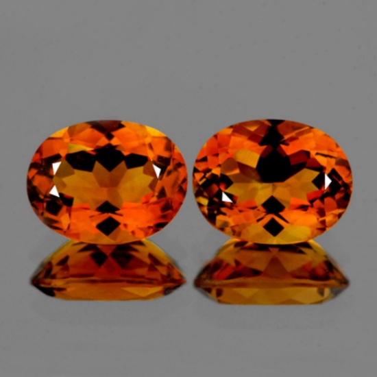 Natural  AAA Madeira Golden Orange Citrine Pair