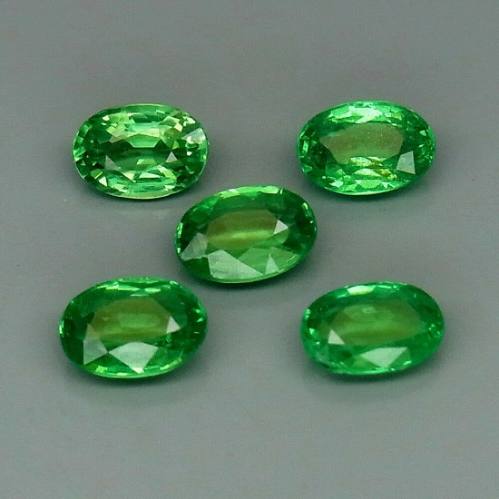 Natural Top Green Tsavorite Garnet 5Pcs/2.30Ct