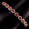 Genuine Oval 5x4mm Top Rich Red Pink Ruby Bracelet