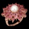 Natural  Pink Tourmaline & Pearl Ring