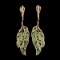 Natural Marquise Green Tsavorite Garnet Leaf Earrings