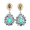 Natural Ethopian Blue Opal & Citrine Earrings