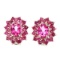 Natural Rich Pink Topaz &  Red Ruby Earrings