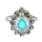 Natural Ethopian  Blue Fire Opal  Ring