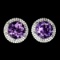 Natural Round Purple Amethyst 12 MM Earrings