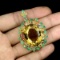 Natural Citrine Emerald Sapphire 122 Ct Pendant Brooch