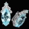 Natural 18X9MM. MARQUSIE AAA SKY BLUE TOPAZ Earring