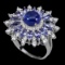 Natural Top Blue Violet Tanzanite 34.61 Ct  Ring