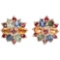 Natural MULTI COLOR SAPPHIRE & RED RUBY Earrings