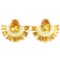 NATURAL 9X7MM ORANGISH YELLOW CITRINE Earrings