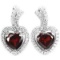 NATURAL DARK ORANGE RED GARNET Heart Earrings