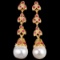 NATURAL WHITE PEARL & PINK RED RUBY Earrings