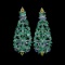 Natural Emerald Sapphire Tanzanite Earrings