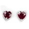Natural Vivid  Blood Red Ruby Hearts Earrings