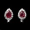 Genuine Pear 6x4mm Top Blood Red Ruby Earrings