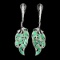 Natural Colombian Emerald Leaf Earrings
