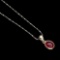 Oval  Red Ruby 8x6 MM 14.24 Carats Necklace