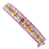 Natural Top Fancy Colors Sapphire & Ruby Bangle