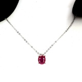 Genuine Red Ruby 9x7 MM Necklace