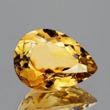 Natural Pear Golden Yellow Citrine 15x10 MM - Flawless