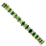 Natural Chrome Diopside & Emerald 91.41 Cts Bracelet