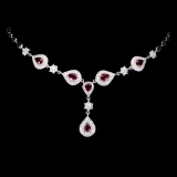 Genuine Stunning Pear Red Ruby 7x5 MM Necklace