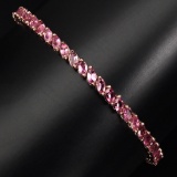 Natural  Marquise Top Rich Pink Tourmaline Bracelet