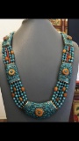 Tibet Hand Made Natural Turquoise  Necklace