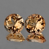Natural  Champagne Imperial Topaz Pair 9.00 MM - FL